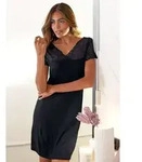 Nachthemd LASCANA, Damen, Gr. 36/38, N-Gr, schwarz, Single Jersey,...