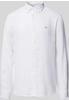 Leinenhemd TOMMY HILFIGER "PIGMENT DYED LI SOLID RF SHIRT" Gr. M, N-Gr, weiß (optic