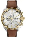 Chronograph DIESEL "Spiked", braun (braun, silberfarben), Armbanduhren, Herren,