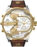 Chronograph DIESEL "MR. DADDY 2.0", braun (braun, wei&szlig;), Armbanduhren, Herren,