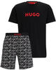 Pyjama HUGO UNDERWEAR "Camo Logo Short Set" Gr. L (52), schwarz (black001)...