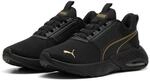 Sneaker PUMA "X-CELL NOVA FS", Damen, Gr. 45, schwarz (puma schwarz, gold), Textil,