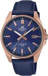 Quarzuhr CASIO EDIFICE, blau (dunkelblau, bronze), Armbanduhren, Herren, Quarzuhr,