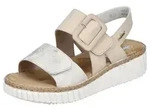Plateausandale RIEKER, Damen, Gr. 40, beige (hellbeige, sanftes wei&szlig;), Lederimitat,