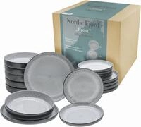 CreaTable Teller-Set "Nordic Fjord" je 6 Speiseteller 26 cm, Suppenteller 22,5 cm,