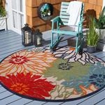 Sanat Teppich "Floral 2 Outdoor, auch als L&auml;ufer und rund" rund 6 mm H&ouml;he In- und