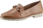 Loafer TAMARIS, Damen, Gr. 37, braun (cognac), Leder, Schuhe Loafer, Chunky Slipper,