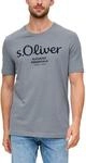 T-Shirt S.OLIVER, Herren, Gr. S, grau (mid grau), Single Jersey, Obermaterial: 100%