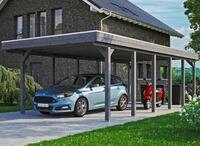 Skanholz Einzelcarport "Friesland" Massivholz 355 cm dunkelgrau