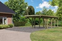 Karibu Einzelcarport ""Classic 3 SET" PVC-Dach Variante C, mit zwei Einfahrtsbogen"