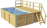 weka Rechteckpool "595 Gr.1 mit Sonnendeck und Technikraum" BxLxH: 309x416x116 cm.