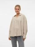 Langarmbluse VERO MODA "VMMELANEY QUEENY LS SHIRT WVN NOOS", Damen, Gr. L, gr&uuml;n