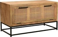 SIT Schuhschrank "CANE aus Mangoholz mit Rattan-Front & Metallkufen" Platz f&uuml;r...
