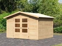 Karibu Gartenhaus "Amberg 5" naturbelassen oder anthrazit, mit Boden