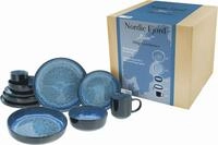 CreaTable Kombiservice "Nordic Fjord" je 2 Speiseteller, Suppenteller, Dessertteller,