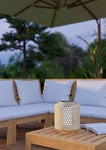 EGLO Tischleuchte "Marliano Tischlampe, Solarlampe Boho, Windlicht, Rattan, IP44,