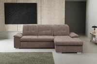 WERK2 Ecksofa "Carmen 264 cm breit L-Form Sofa Schlaffunktion Kopfst&uuml;tzen