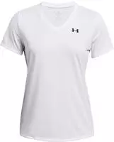 Trainingsshirt UNDER ARMOUR "TECH SSV- SOLID", Damen, Gr. L, wei&szlig;, Obermaterial:
