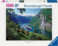 Puzzle RAVENSBURGER "Norwegischer Fjord", bunt, Puzzles, KinderB:70cm H:50cm,...