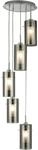 SEARCHLIGHT H&auml;ngeleuchte "Duo I 5Lt Pendant", silber (klarglas), 5, &Oslash; 28cm H:
