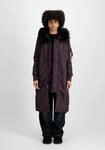 Winterjacke ALPHA INDUSTRIES "Long Fishtail W", Damen, Gr. XS, lila (plum),