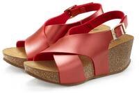 LASCANA Sandalette "Sommerschuh" Sommerschuh mit Keilabsatz und Korkfu&szlig;bett