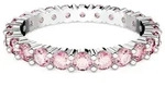 Fingerring SWAROVSKI "Matrix, Rundschliff" Gr. 50, rosa (metallfarben, rosa),