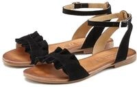 Sandale LASCANA "offener Schuh", Damen, Gr. 35, schwarz, Obermaterial: 100%