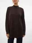 Vero Moda Strickpullover "VMPLAZA LS HIGHNECK LONG PULLOVER GA BOO" Materialmix,