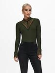 ONLY Spitzenshirt "ONLTILDE L/S HIGH NECK LACE TOP JRS" Viskosemischung, mit...