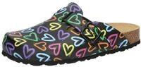 Clog LICO "Clog Bioline Clog Print", Damen, Gr. 37, schwarz, Synthetik, Schuhe...