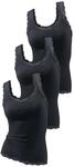H.I.S Tanktop "mit Spitze" 3er-Pack, aus reiner Baumwolle, Feinripp, sommerlich