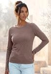 Vivance Langarmshirt "mit modischem Ajour-Muster" aus leichtem Feinstrick mit