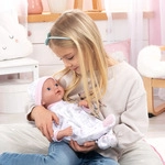 Babypuppe BAYER "Reborn Baby, 38 cm Elefantenmuster", rosa (wei&szlig;, rosa), Puppen,