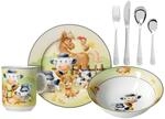 Ritzenhoff & Breker Kindergeschirr-Set "Kindergeschirr mit Besteck Hoftiere bunt"