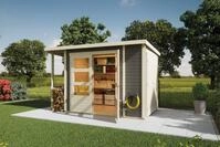 Karibu Gartenhaus "Multifunktionshaus 1 Pultdach" naturbelassen oder terragrau,...