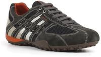 Sneaker GEOX "U SNAKE", Herren, Gr. 48, grau (dunkelgrau), Textil, Veloursleder,