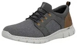 Slip-On Sneaker RIEKER, Herren, Gr. 43, grau (grau, braun), Lederimitat, Textil,