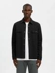 Sweatjacke SELECTED "SLHJACKIE SWEAT JACKET NOOS", Herren, Gr. L, schwarz, angeraute