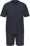 Schlafanzug AMMANN "Schlafanzug kurz Men / Nightwear", Herren, Gr. 52, grau (total