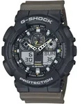 Chronograph CASIO G-SHOCK, gr&uuml;n (dunkelbraun, schwarz), Armbanduhren, Herren,