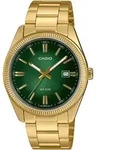 Quarzuhr, gold (goldfarben, moosgr&uuml;n), CASIO TIMELESS COLLECTION, Armbanduhren,