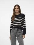Vero Moda Rundhalspullover "VMSABA PLAIN LS O-NECK PULLOVER GA NOOS"