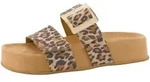 Pantolette PAUL GREEN "Paul Green Pantoletten Leder", Damen, Gr. 38, leopard, Leder,