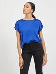 Vila Kurzarmshirt "VIELLETTE S/S SATIN TOP - NOOS" Kunstfaser, regular fit