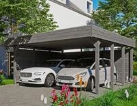 Skanholz Doppelcarport "Friesland Set 3" Massivholz 514 cm dunkelgrau