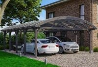 Skanholz Doppelcarport "Franken" Leimholz 550 cm dunkelgrau