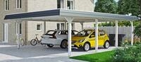 Skanholz Doppelcarport "Wendland" Leimholz 550 cm wei&szlig;