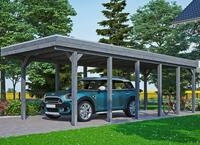 Skanholz Einzelcarport "Friesland" Massivholz 270 cm dunkelgrau