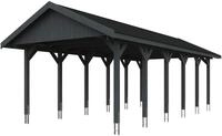 Skanholz Einzelcarport "Wallgau" Massivholz 340 cm Schiefergrau mit schwarzen